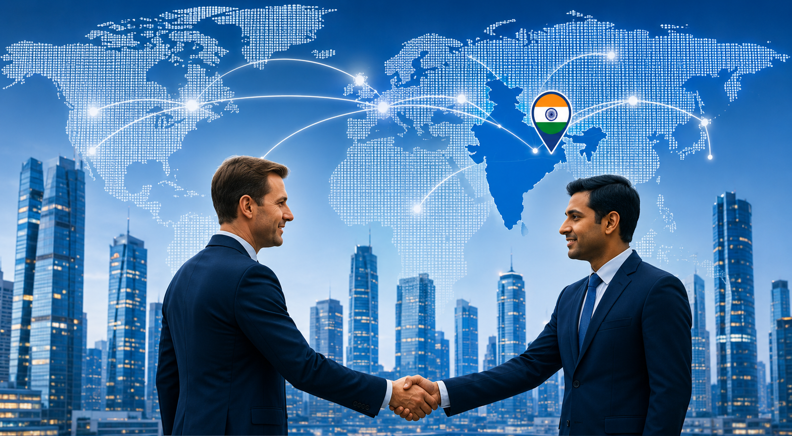 Global business handshake